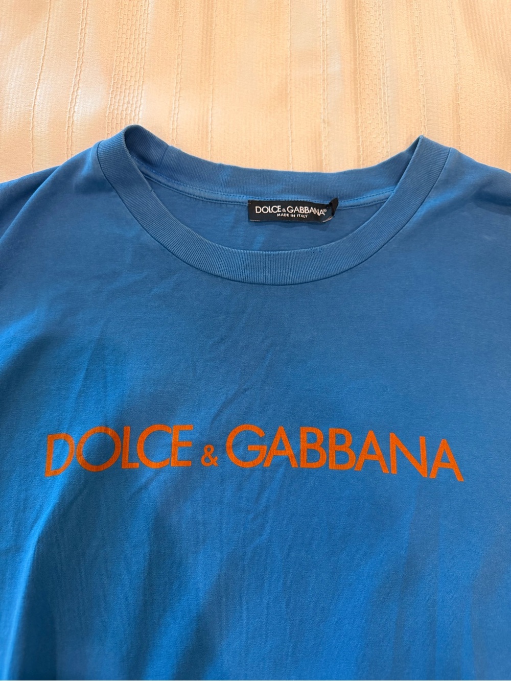 Dolce & Gabbana Men's Blue Logo T-Shirt Size 52